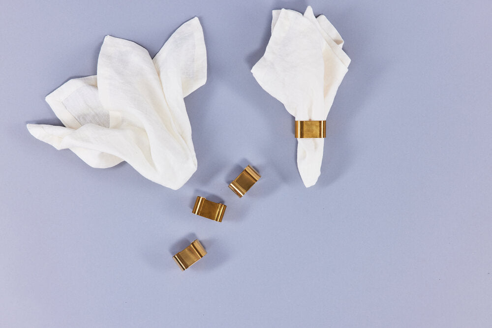 Servietringe, guldfarvet - 4 stk.